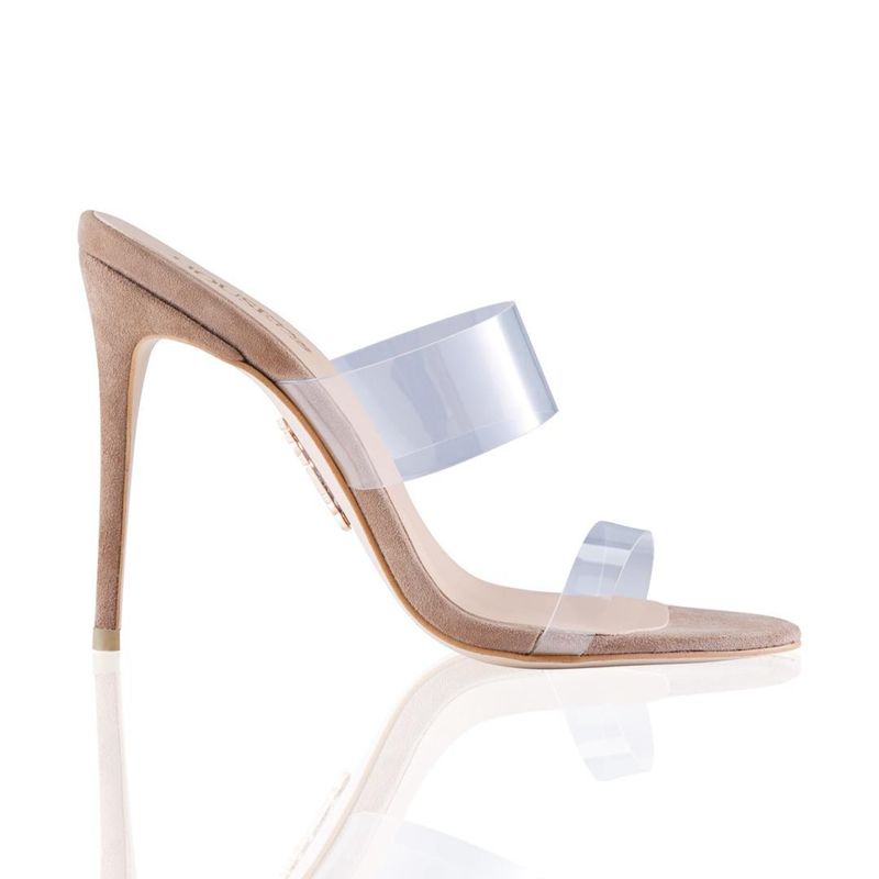 Mules House Of Cb Brides Beige Daim Rose | XKD-291860