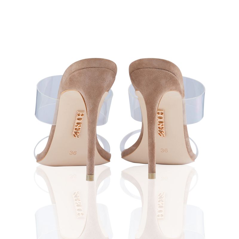 Mules House Of Cb Brides Beige Daim Rose | XKD-291860