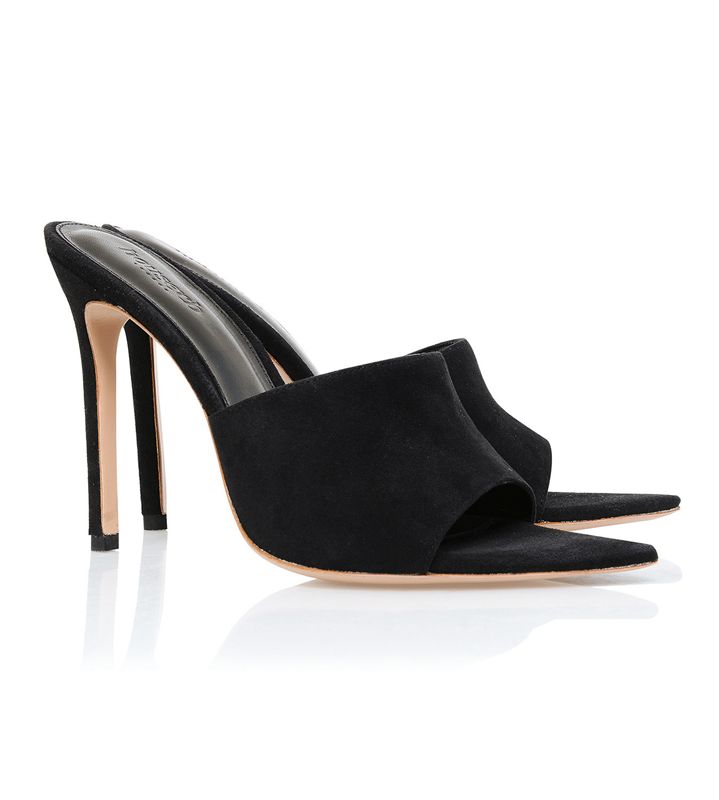 Mules House Of Cb Daim Pointed Noir | DAS-206138