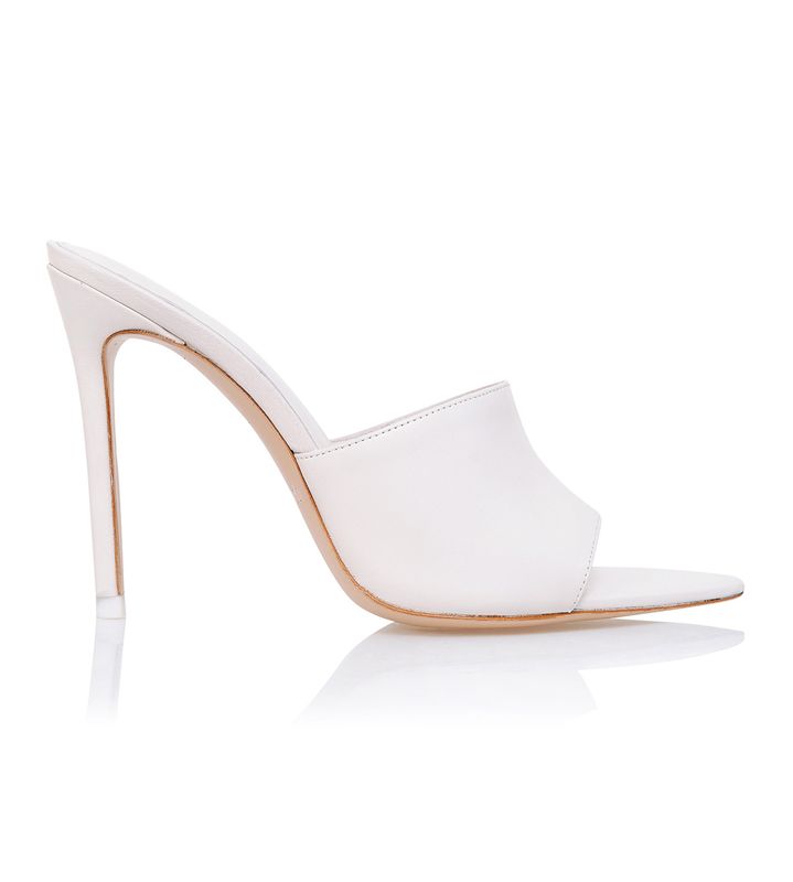 Mules House Of Cb White Cuir Pointed Blanche | PMG-923067