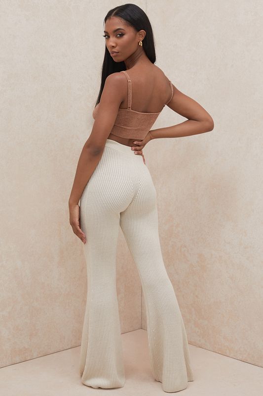 Pantalon House Of Cb Chunky Nervuré Knits Blanche | QGS-926318