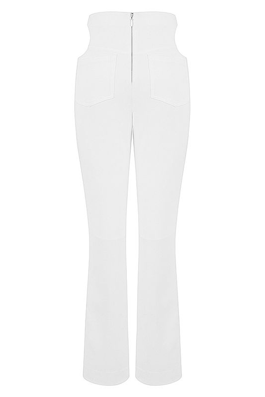 Pantalon House Of Cb Crepe Cutouts Blanche | ESN-347092