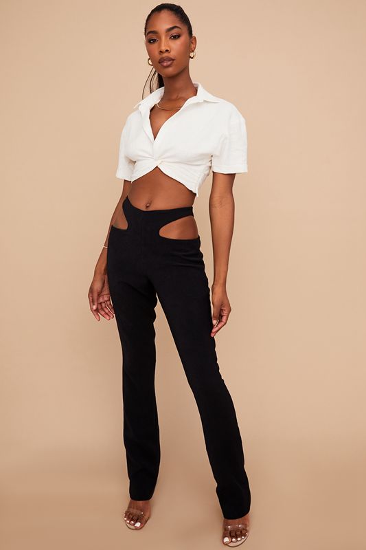 Pantalon House Of Cb Crepe Cutouts Noir | UQD-174862