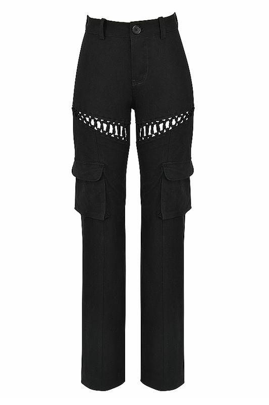 Pantalon House Of Cb Dentelle Up Cargos Noir | JCX-835247