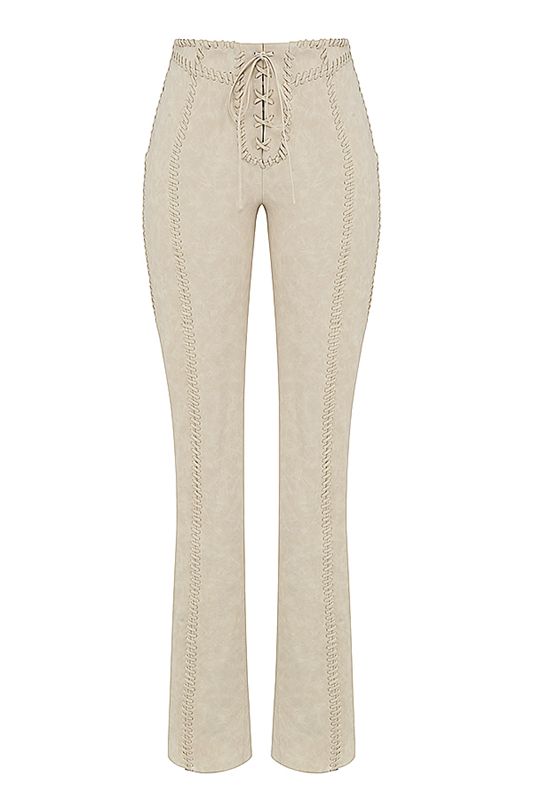 Pantalon House Of Cb Faux Daim Dentelle Ups Beige | FEM-862054