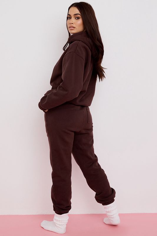 Pantalon House Of Cb Fleece Back Jogging Chocolat | ETX-297081