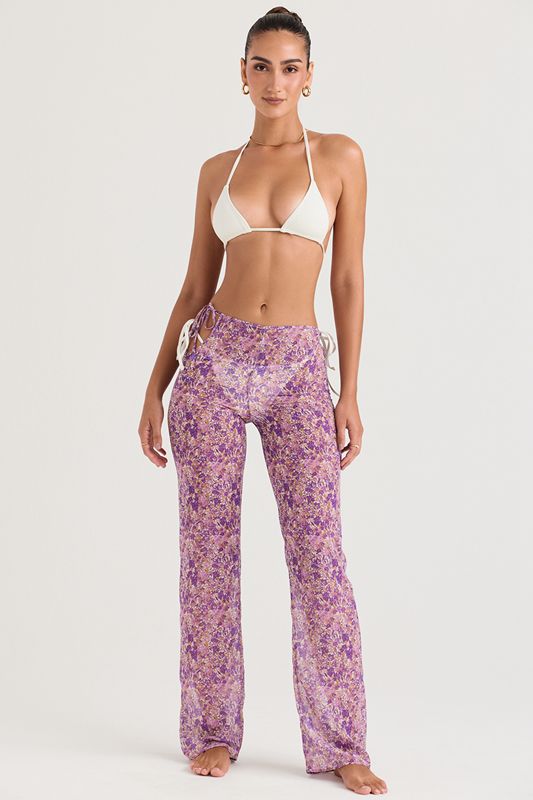 Pantalon House Of Cb Floral Cutouts Violette | PQW-617325