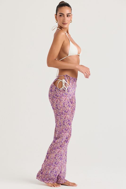 Pantalon House Of Cb Floral Cutouts Violette | PQW-617325