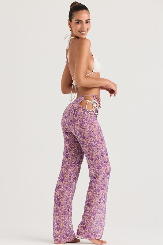 Pantalon House Of Cb Floral Cutouts Violette | PQW-617325