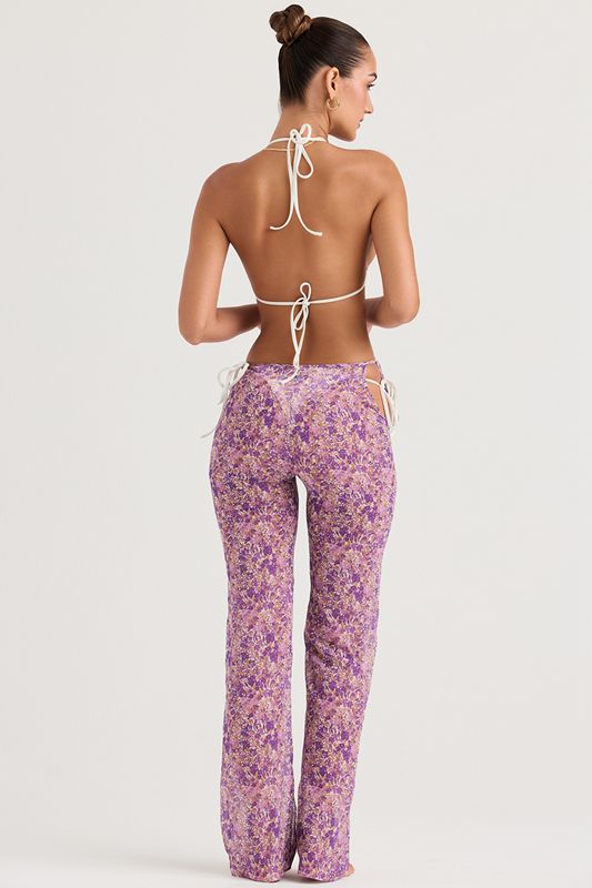 Pantalon House Of Cb Floral Cutouts Violette | PQW-617325