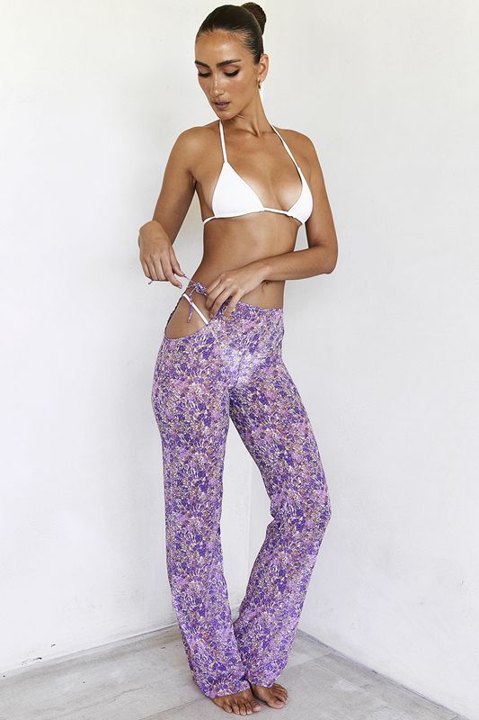 Pantalon House Of Cb Floral Cutouts Violette | PQW-617325