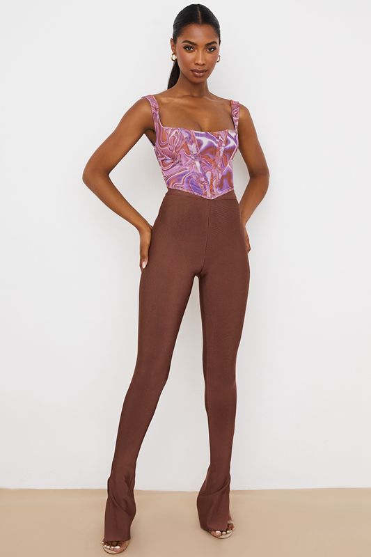 Pantalon House Of Cb High Waisteds Chocolat | NIH-572384