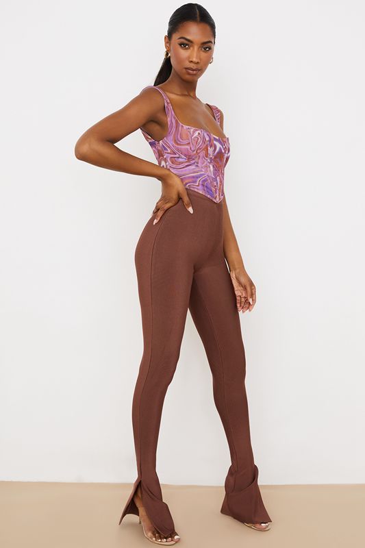 Pantalon House Of Cb High Waisteds Chocolat | NIH-572384