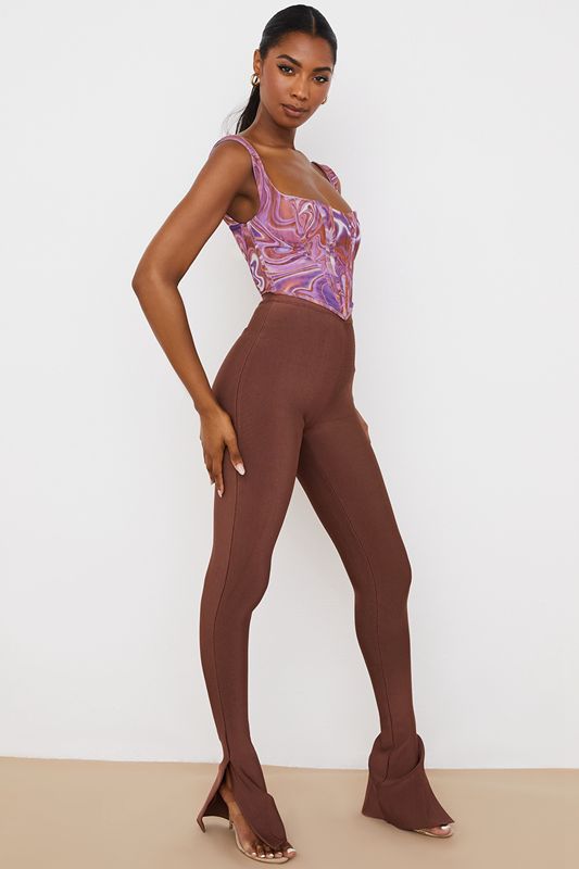 Pantalon House Of Cb High Waisteds Chocolat | NIH-572384