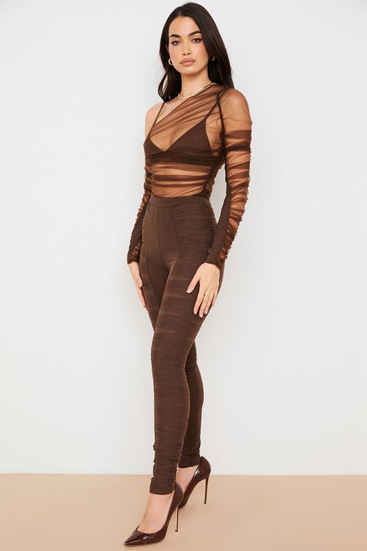 Pantalon House Of Cb Layered Meshs Chocolat | JXK-490258