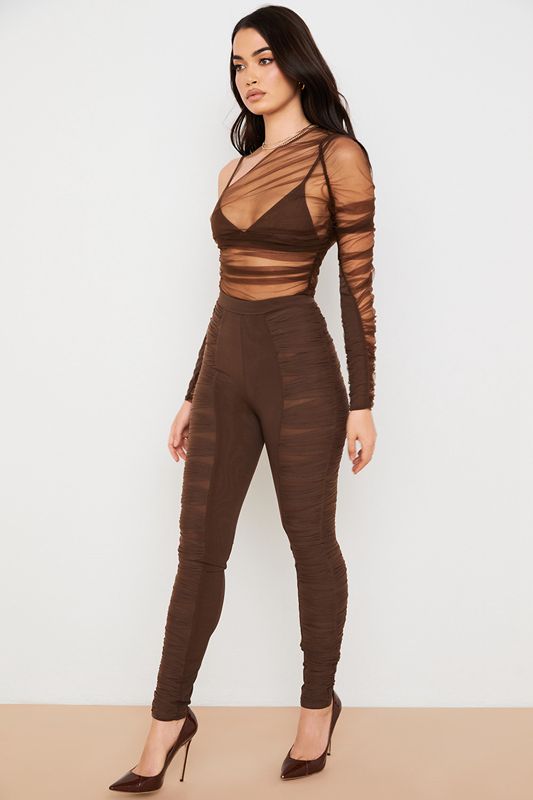 Pantalon House Of Cb Layered Meshs Chocolat | JXK-490258