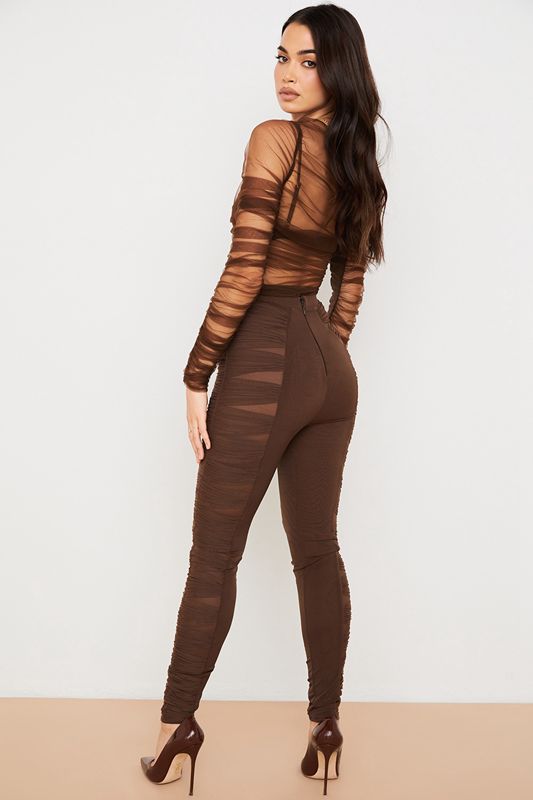 Pantalon House Of Cb Layered Meshs Chocolat | JXK-490258