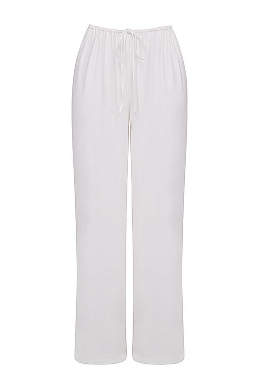 Pantalon House Of Cb Linen Mixs Blanche | DEN-017865