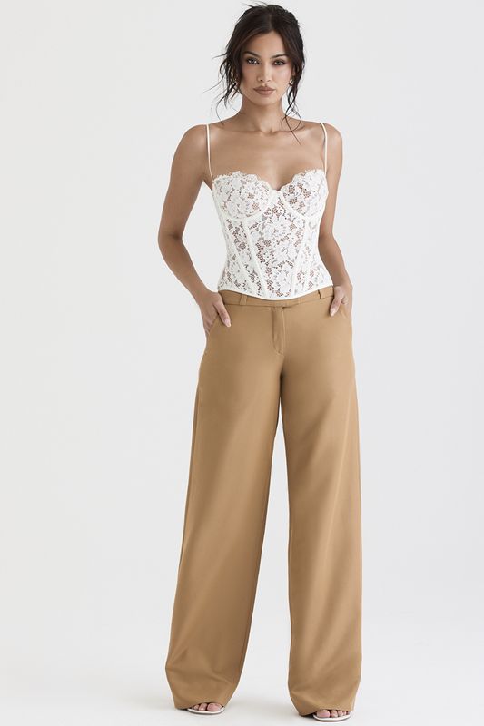 Pantalon House Of Cb Relaxed Tailoreds Abricot | HBL-851493