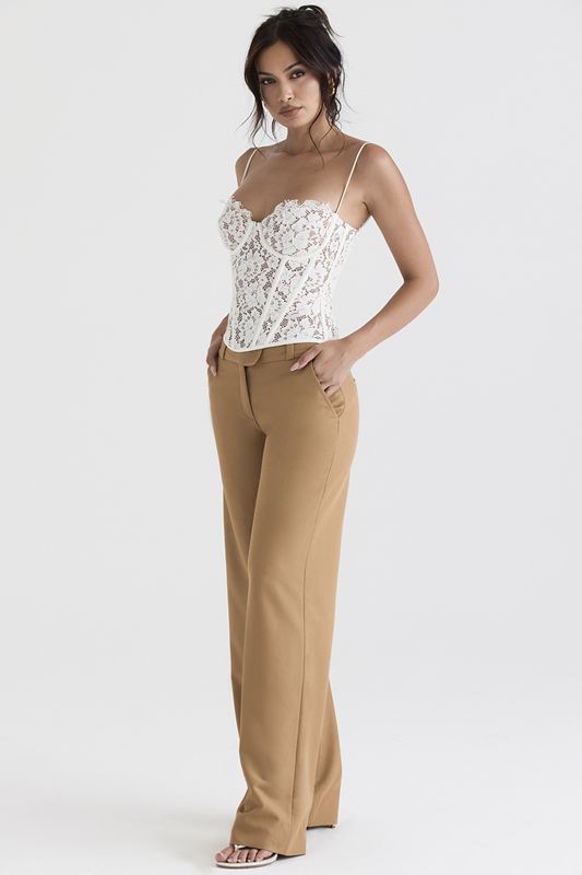 Pantalon House Of Cb Relaxed Tailoreds Abricot | HBL-851493