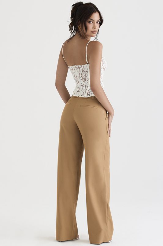 Pantalon House Of Cb Relaxed Tailoreds Abricot | HBL-851493