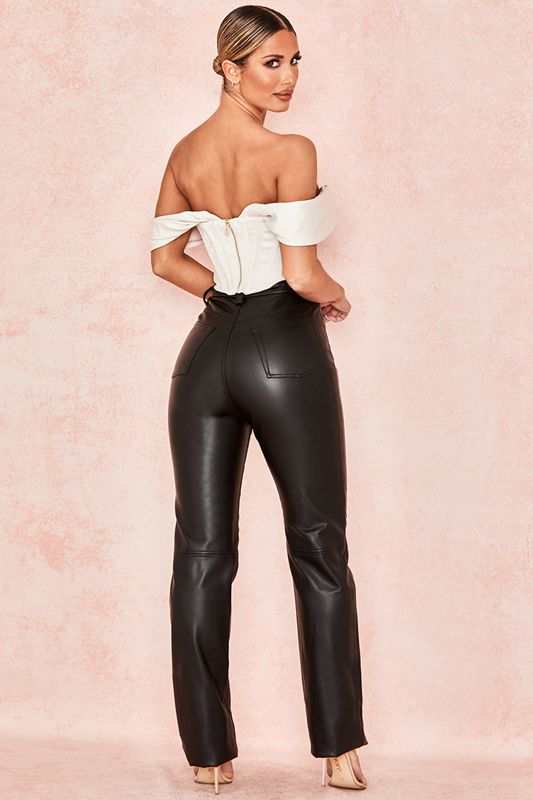 Pantalon House Of Cb Stretch Vegan Leathers Noir | JEN-835274