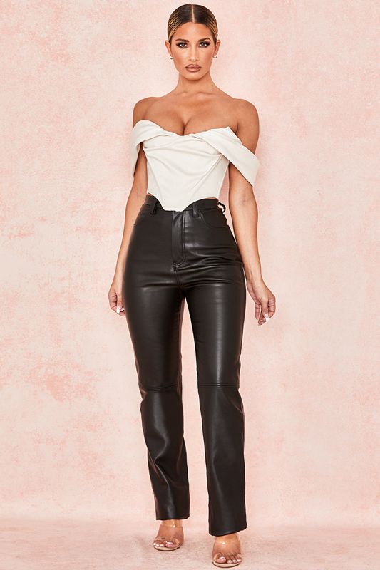 Pantalon House Of Cb Stretch Vegan Leathers Noir | JEN-835274