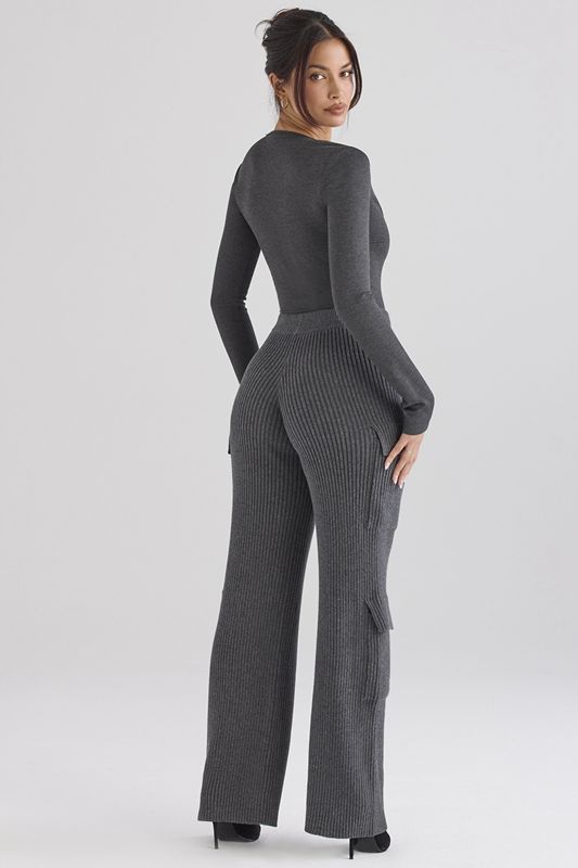 Pantalon House Of Cb Tricoté Utilitys Grise | OQZ-053897