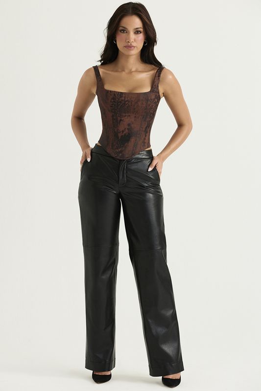 Pantalon House Of Cb Vegan Leathers Noir | FQM-593427