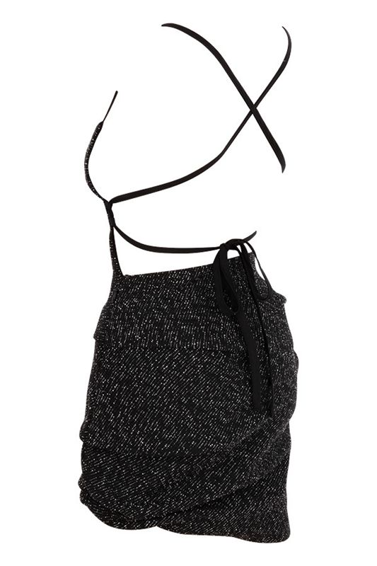 Peignoir House Of Cb Boucle Draped Mini Noir | UCR-476598