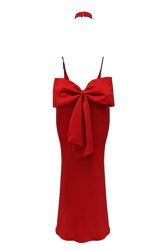 Peignoir House Of Cb Bow Halter Rouge | NXC-857210