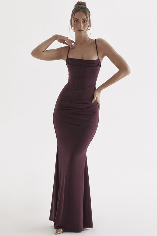 Peignoir House Of Cb Cherry Maxi Bordeaux | UXN-359402