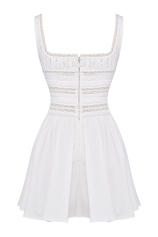 Peignoir House Of Cb Dentelle Trim Mini Blanche | WGD-693742