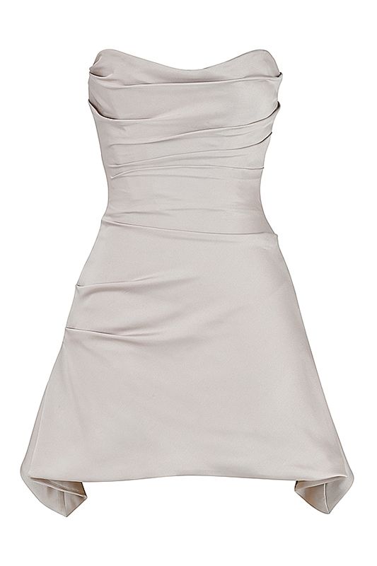 Peignoir House Of Cb Draped Strapless Blanche | KBH-269183