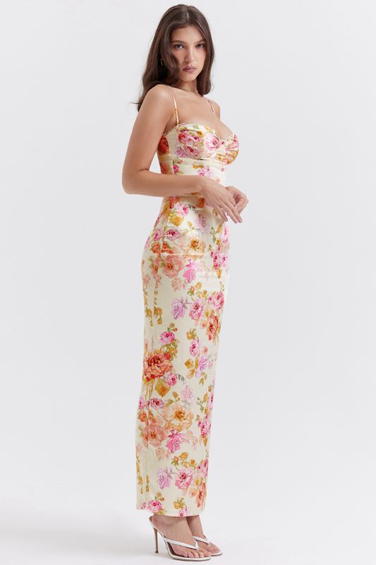 Peignoir House Of Cb Floral Maxi Blanche | QHI-608594