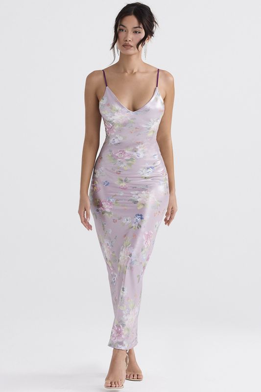 Peignoir House Of Cb Floral Maxi Violette | LQI-287934