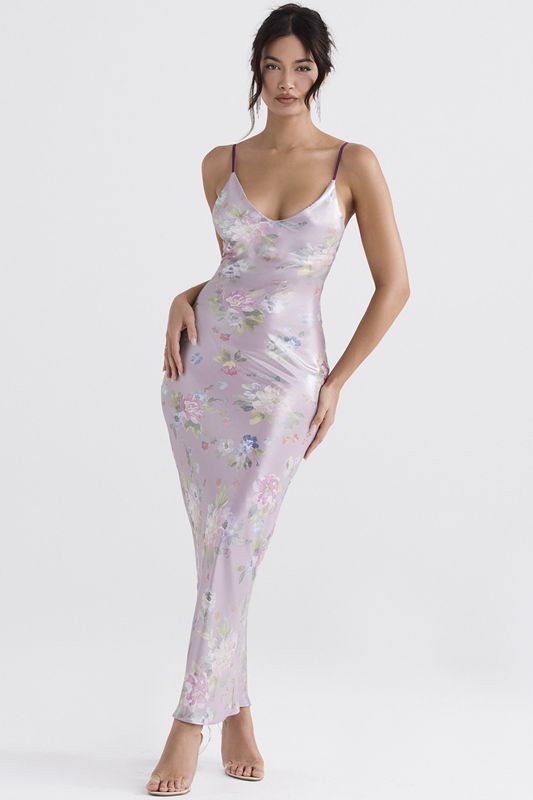 Peignoir House Of Cb Floral Maxi Violette | LQI-287934