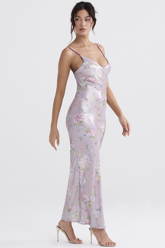 Peignoir House Of Cb Floral Maxi Violette | LQI-287934