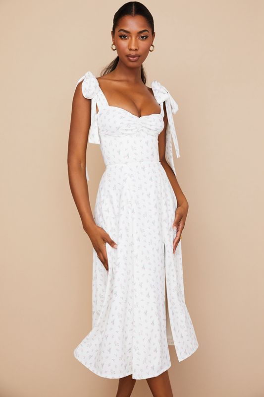 Peignoir House Of Cb Floral Midi Blanche | COF-714803