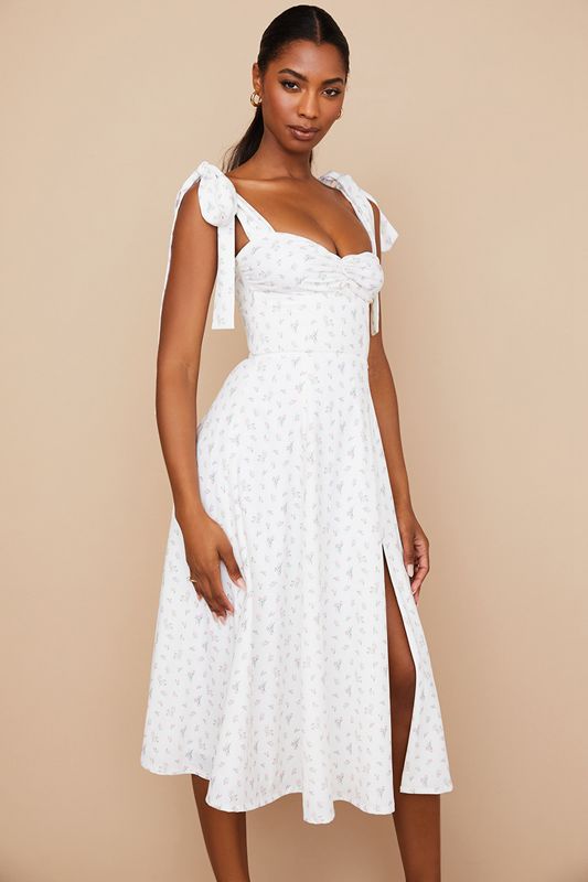 Peignoir House Of Cb Floral Midi Blanche | COF-714803