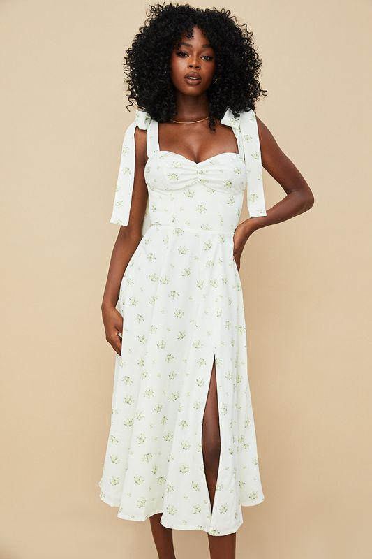 Peignoir House Of Cb Floral Midi Blanche | LRV-856912