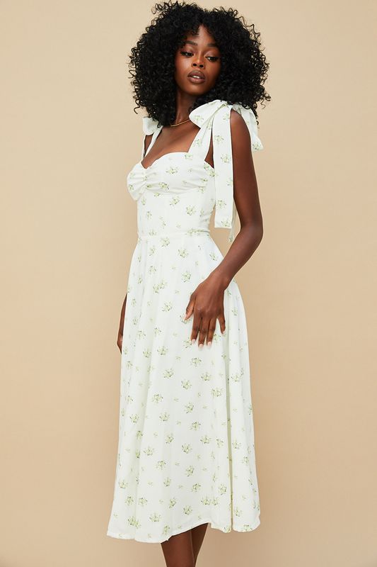 Peignoir House Of Cb Floral Midi Blanche | LRV-856912