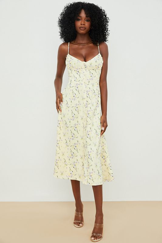 Peignoir House Of Cb Floral Midi Sun Citron | HQX-723146