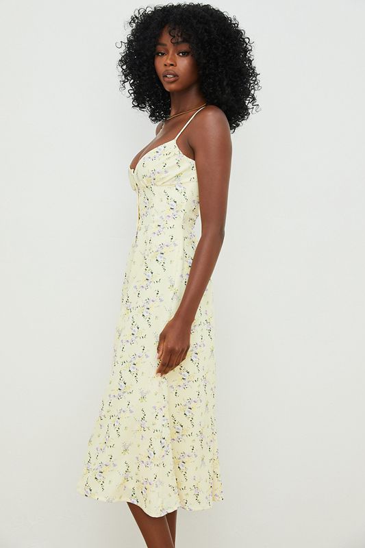 Peignoir House Of Cb Floral Midi Sun Citron | HQX-723146