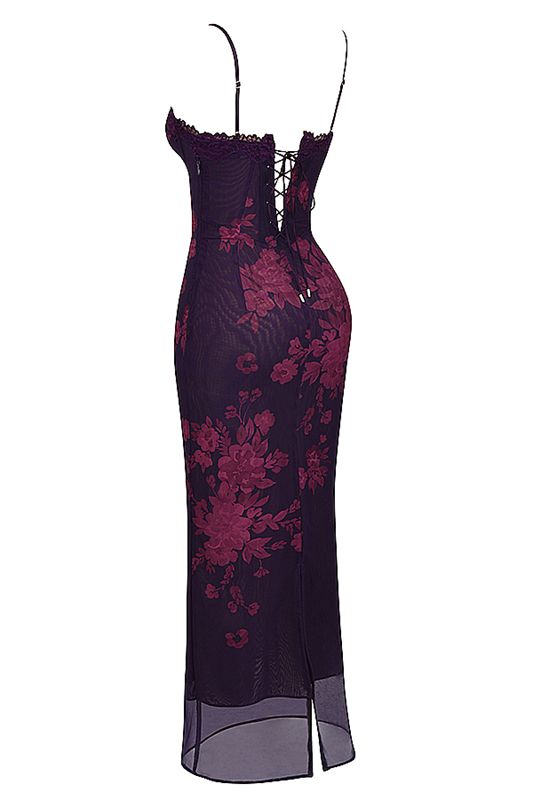 Peignoir House Of Cb Floral Print Maxi Violette | JIS-529607