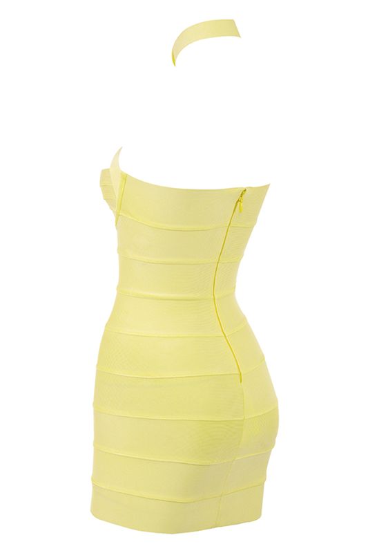 Peignoir House Of Cb Halter Mini Jaune | DPF-361089