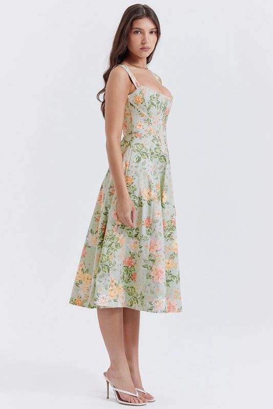 Peignoir House Of Cb Jade Print Midi Vert | RHZ-862794