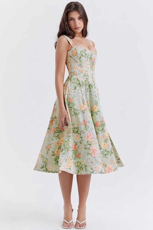 Peignoir House Of Cb Jade Print Midi Vert | RHZ-862794