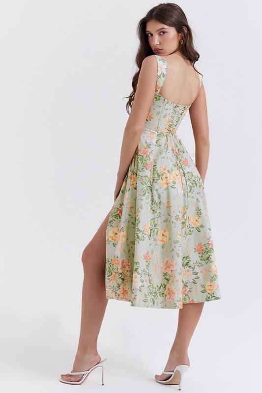 Peignoir House Of Cb Jade Print Midi Vert | RHZ-862794