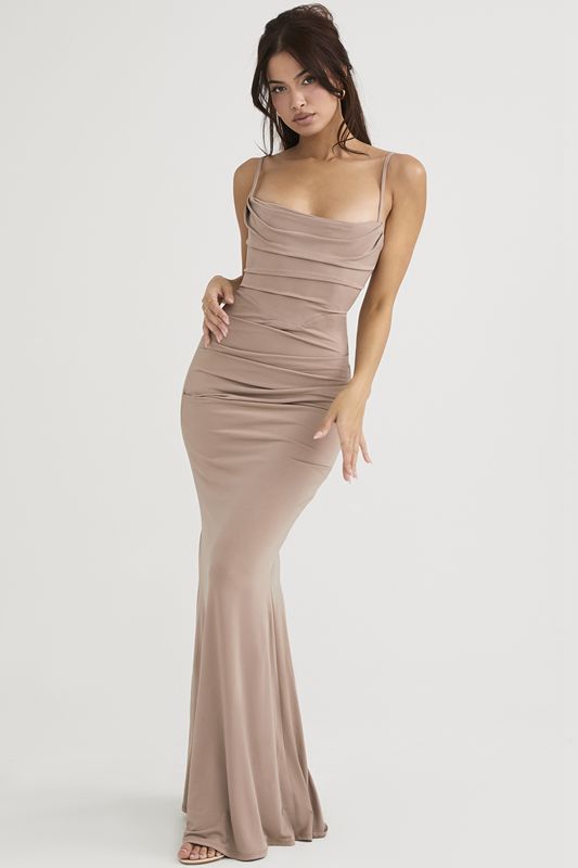 Peignoir House Of Cb Jersey Maxi Beige | VIH-108296